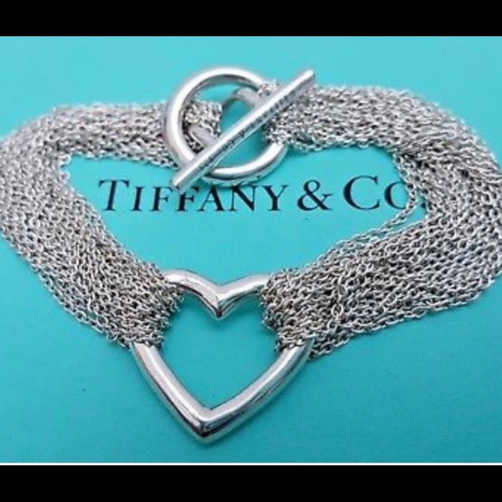 Tiffany & Co. Sterling Silver Heart Mesh Bracelet
